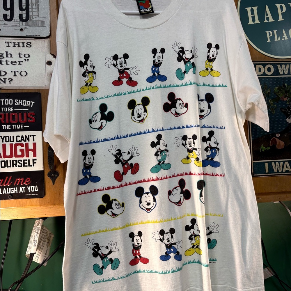 Disney White Mickey Mouse Short Sleeve Tee